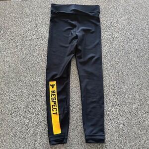 Under Armour Project Rock Leggings Women's S 24" Black Yellow Tight 1310057‎